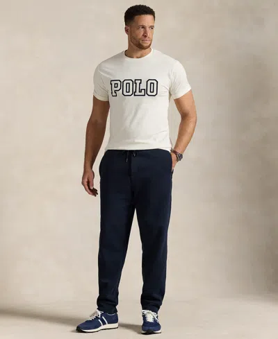 Polo Ralph Lauren Grey Crewneck T-shirt With Logo Print On The Front In Cotton Man In White