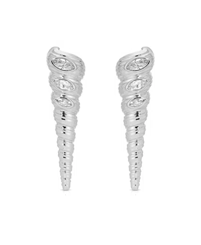 Ettika Cubic Zirconia Capri Shell Linear Drop Earrings