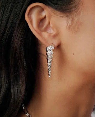 Ettika Cubic Zirconia Capri Shell Linear Drop Earrings