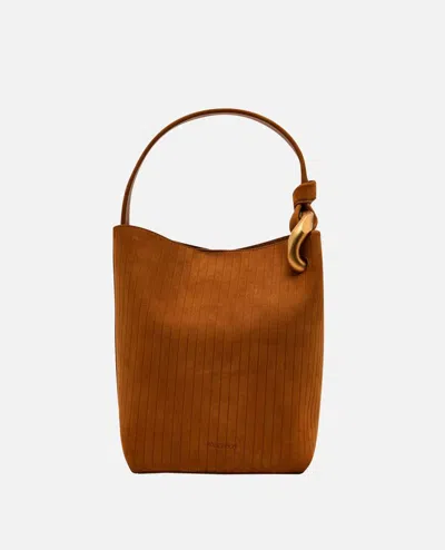 Jw Anderson J. W. Anderson The Jwa Corner Bucket Bag Suede In Brown