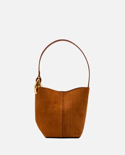 Jw Anderson J. W. Anderson The Jwa Corner Small Bucket Bag Suede In Brown
