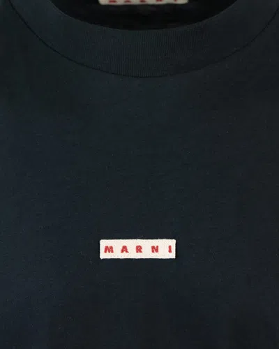 Marni Cotton T Shirt With Logo Print In Black