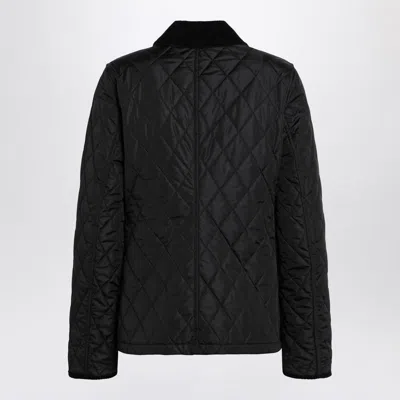 Burberry Check Lining Quilted Nylon Dorset Jacket In Black