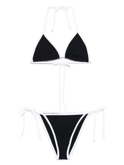 Hunza G Gina Textured Triangle Bikini With Sporty Contrast