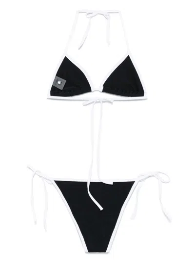 Hunza G Gina Textured Triangle Bikini With Sporty Contrast