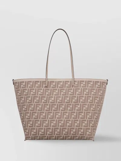 Fendi Pequin Striped And Ff Fabric Roll Large Reversible Shopper