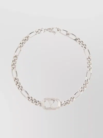 Valentino Garavani Oval Metal Chain Link Bracelet In Metallic