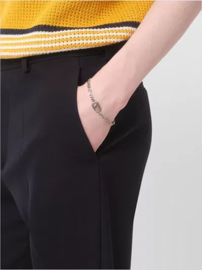 Valentino Garavani Oval Metal Chain Link Bracelet In Metallic