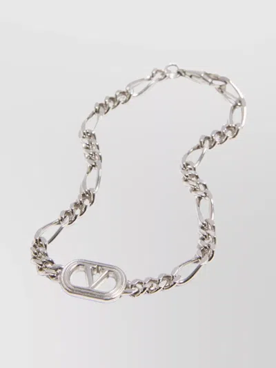 Valentino Garavani Oval Metal Chain Link Bracelet In Metallic