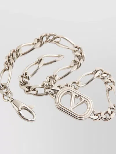 Valentino Garavani Oval Metal Chain Link Bracelet In Metallic