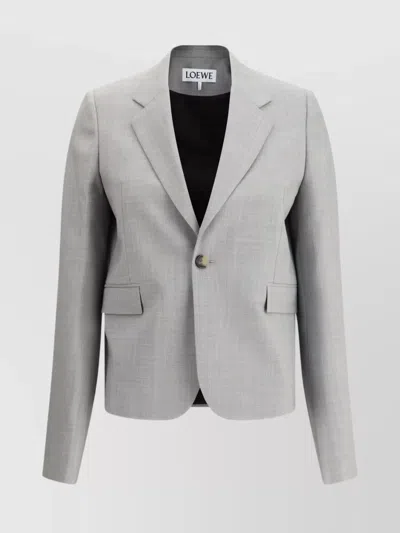 Loewe Single-breasted Jacket With Wide Sleeves In Gray