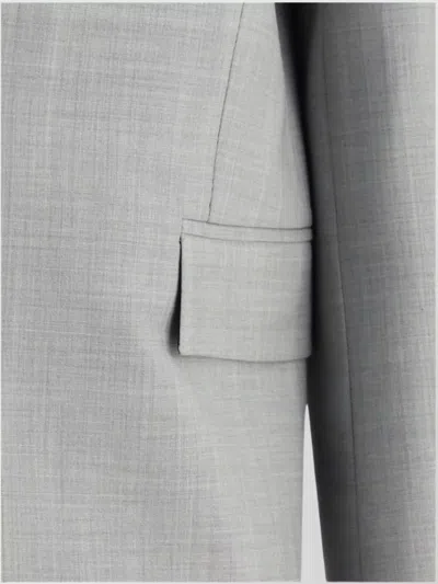 Loewe Single-breasted Jacket With Wide Sleeves In Gray