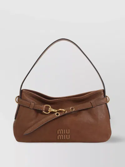 Miu Miu Medium Aventure Nappa Leather Shoulder Bag In Multi