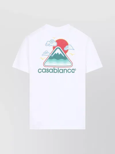 Casablanca Montagne Ondulée Logo-print Cotton-jersey T-shirt In White