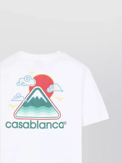 Casablanca Montagne Ondulée Logo-print Cotton-jersey T-shirt In White