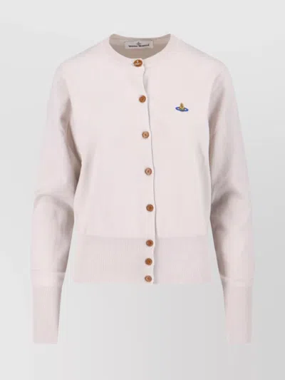 Vivienne Westwood Orb-embellished Virgin-wool Cardigan In Neutral