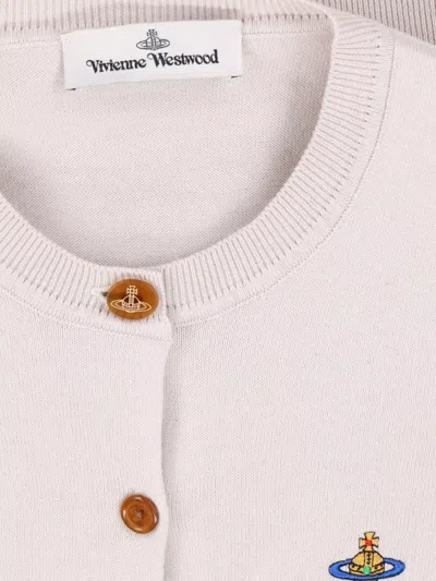 Vivienne Westwood Orb-embellished Virgin-wool Cardigan In Neutral