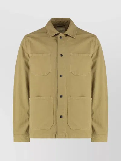 Woolrich Cotton Overshirt With Four Front Pockets