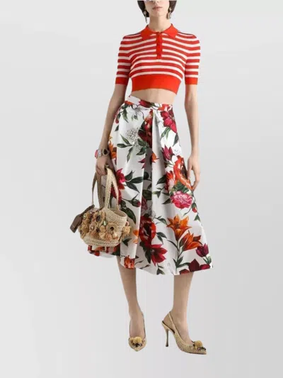 Dolce & Gabbana Printed Cotton Midi Skirt