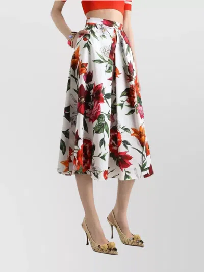 Dolce & Gabbana Printed Cotton Midi Skirt