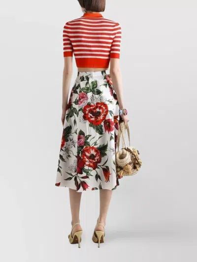 Dolce & Gabbana Printed Cotton Midi Skirt