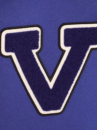 Valentino Blue Cotton "v" College Sweatshirt
