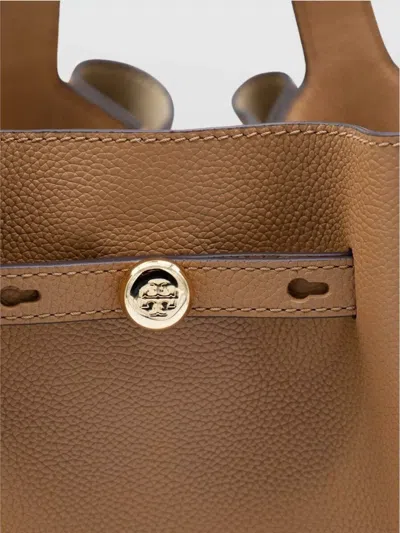 Tory Burch Textured Double Handle Tote Bag In Brown