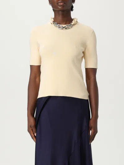 Rabanne Cream Silk Blend Sweater With Chain Detail