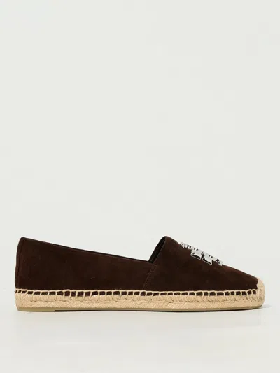 Tory Burch Round Toe Suede Espadrilles With Espadrille Sole In Brown