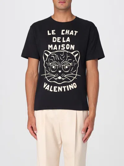 Valentino Chat De La Maison Cotton T-shirt In Black