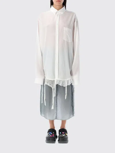 Balenciaga Camicia Oversize In Lyocell Bianco  Donna