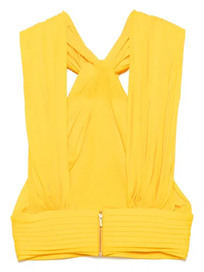 Herve L Leroux Ruched Multiway Cut In Cropped Top