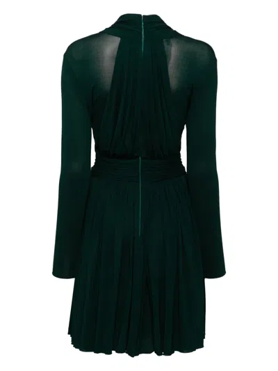 Herve L Leroux X Front Overlap Long Sleeves Swing Dress