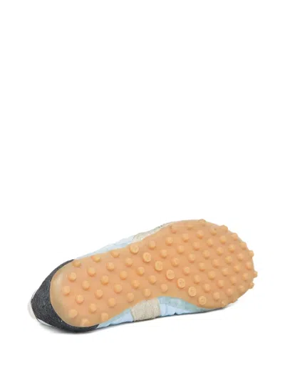 Maison Margiela Quilted Low-top Sneakers With Suede Overlays And Gum Rubber Sole In Blue