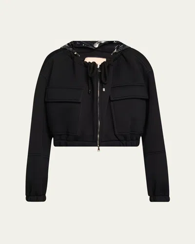 Plan C Zipped Drawstring Jacket With Detachable Hood