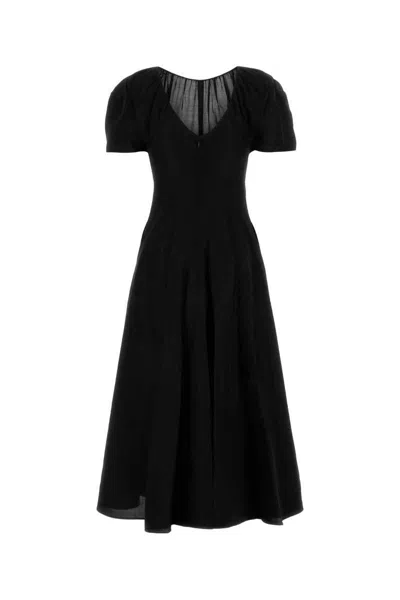 Tory Burch Dress Made Of Linen And Viscose In Black