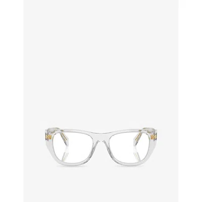 Prada Womens Grey Pr A18v Irregular-frame Acetate Optical Glasses