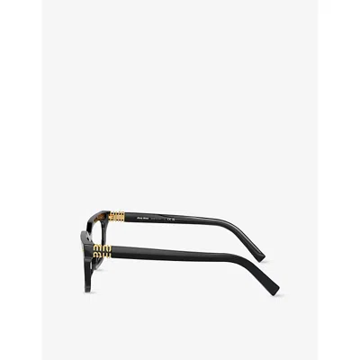 Miu Miu Womens Black Mu 07xv Rectangle-frame Acetate Glasses