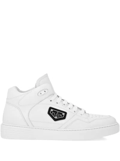 Philipp Plein Leather Hi-top Sneakers In White