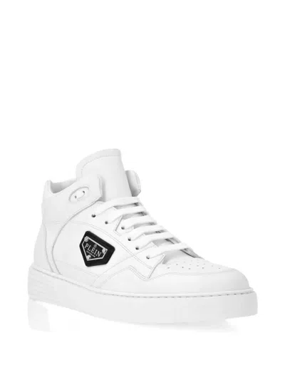 Philipp Plein Leather Hi-top Sneakers In White