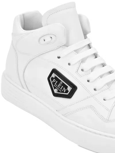 Philipp Plein Leather Hi-top Sneakers In White