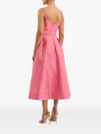 Rebecca Vallance Midi Dress With Floral Embossing In Pink