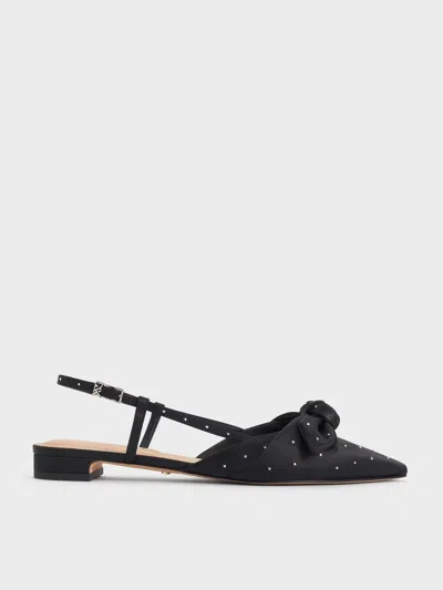 Charles & Keith - Jayce Dotted Knot-bow Slingback Flats