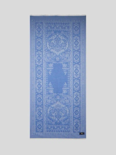 Etro Silk-blend Scarf With Geometric Motif