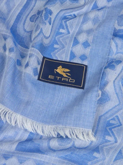 Etro Silk-blend Scarf With Geometric Motif