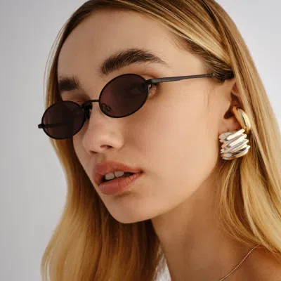 Le Specs Love Train 51mm Oval Sunglasses In Black