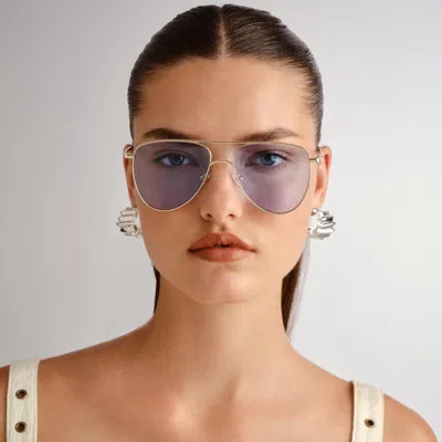 Le Specs The Duke 57mm Aviator Sunglasses In Gold