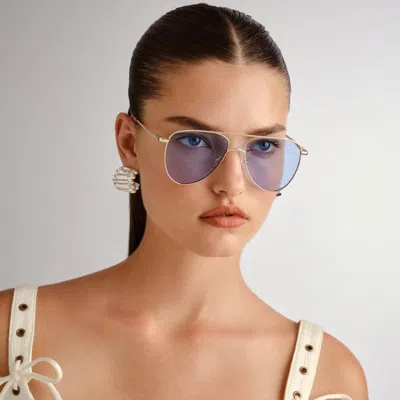 Le Specs The Duke 57mm Aviator Sunglasses In Gold