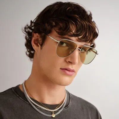 Le Specs The Duke 57mm Aviator Sunglasses In Silver