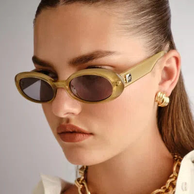 Le Specs Work It 53mm Oval Sunglasses In Animal Print